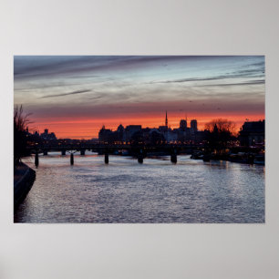 Poster Nascer do sol sobre o ile de la Menção no invern