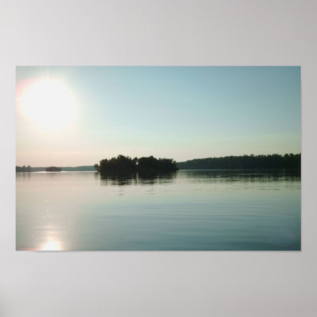 Poster Nascer do Sol Sobre o Lago Tranquilo (Frente)