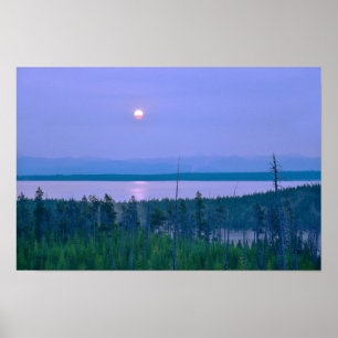 Poster Nascer do Sol Sobre o Lago Yellowstone