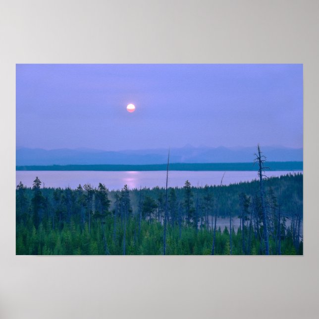 Poster Nascer do Sol Sobre o Lago Yellowstone (Frente)