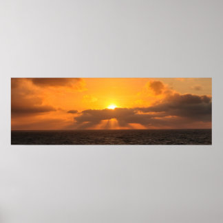 Poster nascer do sol sobre o oceano