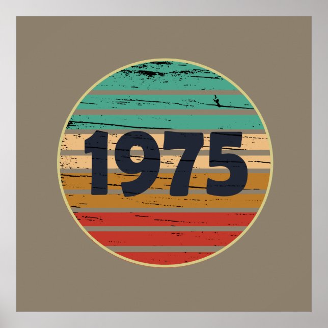 Poster Nascer em 1975 vintage 50º presente de aniversário (Frente)