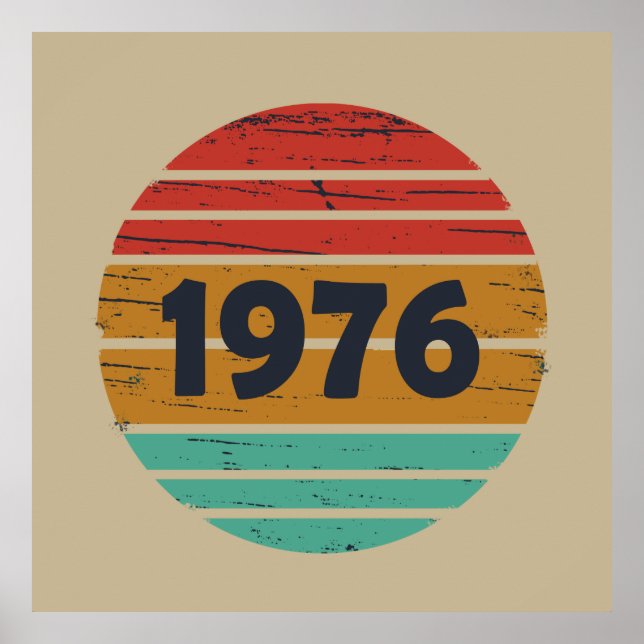 Poster Nascer em presente de aniversário de 1976 (Frente)