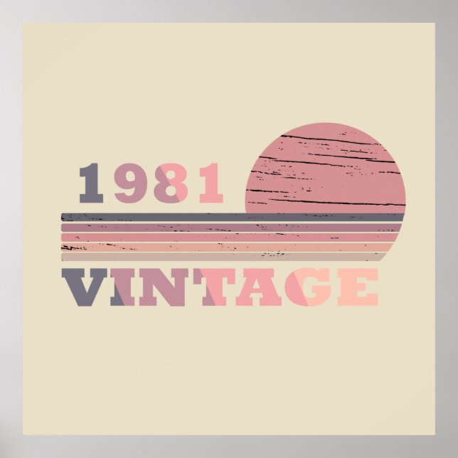 Poster nascer em presente de aniversário de 1981 (Frente)