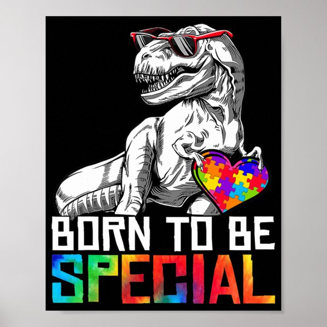 Poster Nascer Especial Trex Quebra-cabeça Dino Boys Aware (Frente)