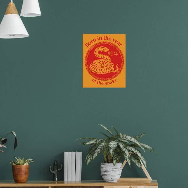 Poster Nascer no ano da Cobra - Zodiac Chinês (Sala de Estar 1)