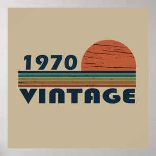 Poster Nascer no pôr do sol clássico de 1970