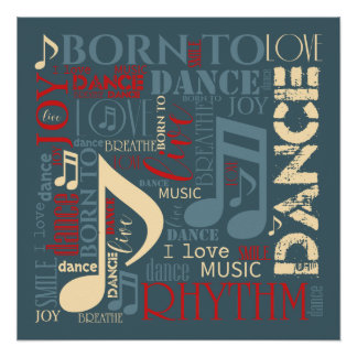 Pôster Nascer para Dance Blue/Red/Dourado ID277