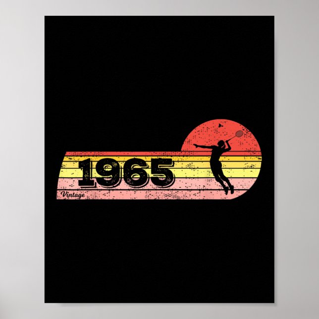 Poster Nascer para jogadores de Badminton 1965 Birthday V (Frente)