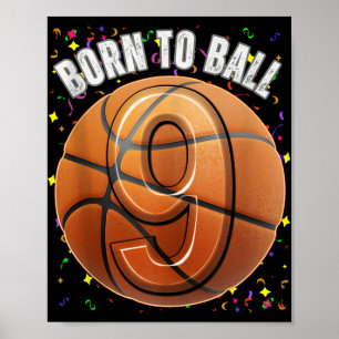 Poster Nascer Para O Basquete 9.º Aniversário, 9 Meninas