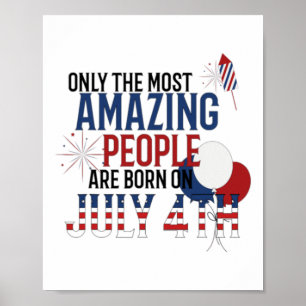 Poster Nascer pessoas No Dia da Independência de 4 de jul