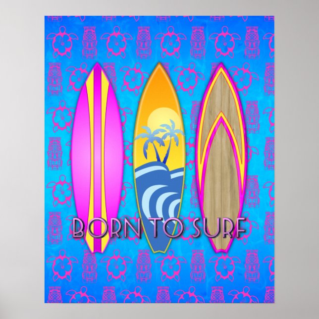 Poster Nascer Rosa Para Surf (Frente)
