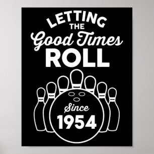 Poster Nascido em 1954 Ano de Idade Jogador de Boliche 19