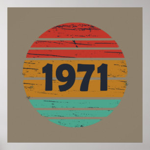 Poster Nascido em 1971 vintage aniversário