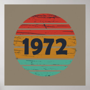 Poster nascido em 1972 vintage aniversário