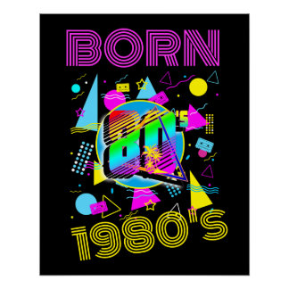 Pôster Nascido em 1980 Personalizado Retro 80"s 