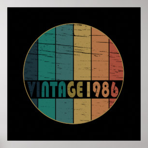 Poster nascido em 1986 vintage aniversário