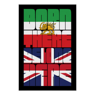 Pôster Nascido Lá, Pertence Aqui Desenho Iraniano Britâni