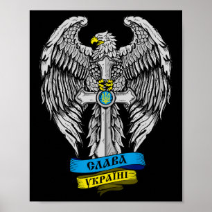 Poster Nascido na Ucrânia - Slava Ukraini Bandeira Ucrani