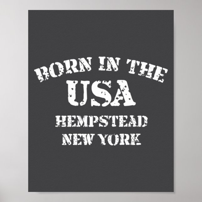 Poster Nascido Nos EUA Hempstead Nova York Com Aspecto De (Frente)