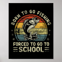 Nascido para ir à pesca engraçado B Peixe Pescador