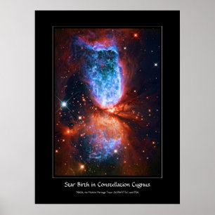 Poster Nascimento das Estrelas em Constelação Cygnus, o C