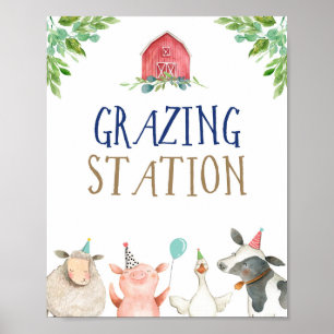 Poster Nascimento de Garçom de Garagem de Animais de Expl
