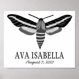 POSTER NASCIMENTO DE NOME DE BEBÊ PERSONALIZADO DO INSETO