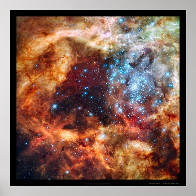 Poster Nascimento de Stars Tarantula Nebula, Fronteira Ne (Frente)