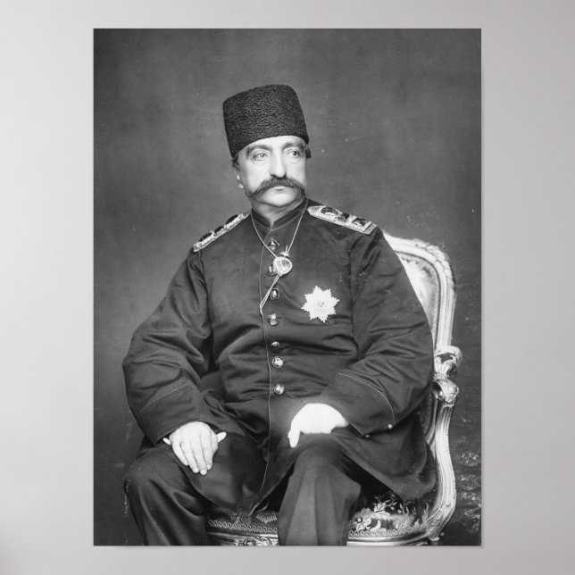 Pôster Naser al-Din Shah Qajar da Pérsia (Frente)