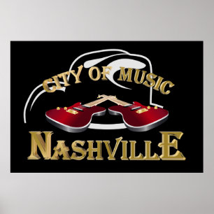 Pôster Nashville. Cidade da música