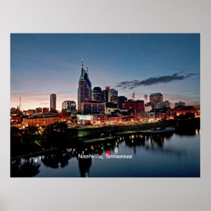 Poster Nashville, linha do horizonte do Tennessee