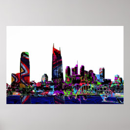 Pôster Nashville, Tennessee em grafite