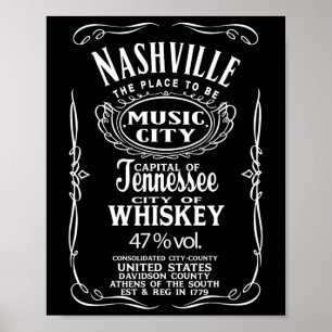 Poster Nashville Tennessee Estados Unidos EUA Música Coun