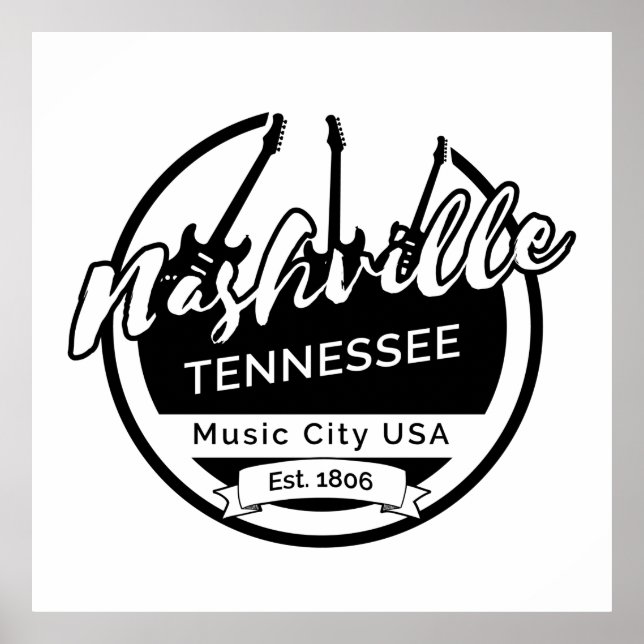 Poster Nashville Tennessee Music City (Frente)