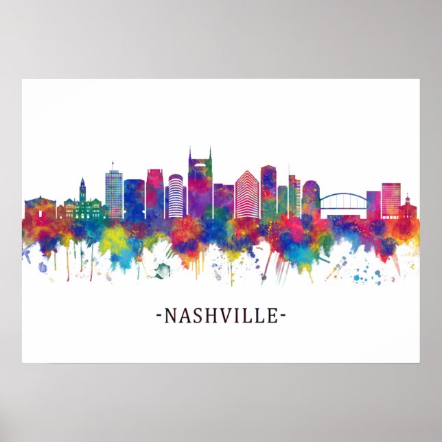 Poster Nashville Tennessee Skyline (Frente)