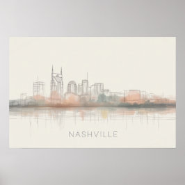 Poster Nashville Tennessee Skyline Abstract Art