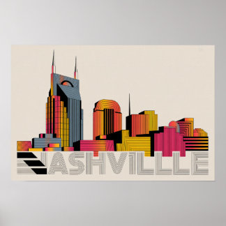 Poster Nashville Tennessee Skyline Abstract Art