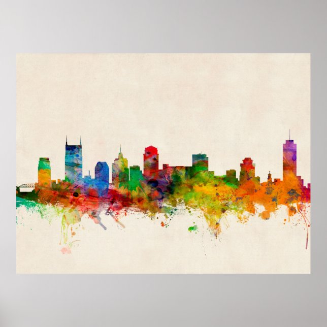 Poster Nashville Tennessee Skyline Cityscape (Frente)