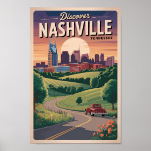 Poster Nashville Tennessee Southern Road Viagem Art