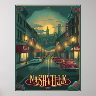 Poster Nashville, Tennessee Vintage