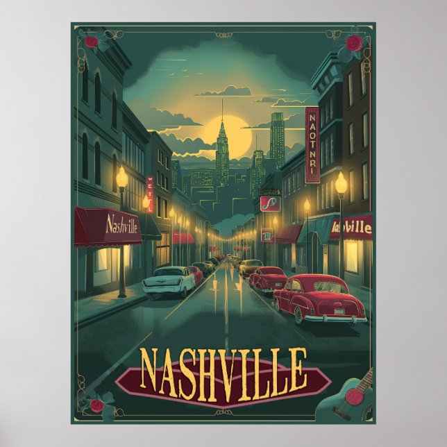 Poster Nashville, Tennessee | Vintage (Frente)