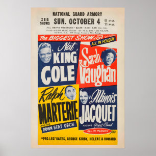 Poster Nat King Cole - Sarah Vaughan - Illinois Jacquet