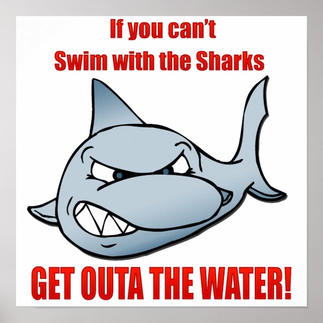 Poster Natação com os tubarões (Frente)