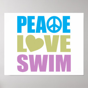 Poster Natação Peace Love
