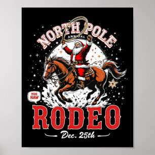 Poster Natais vintages do Polo Norte Rodeo Papais noeis E