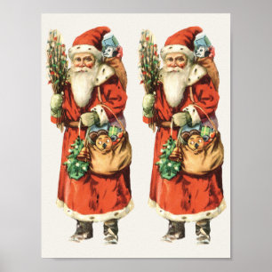 Poster Natais vintages, Imagem do Pai Natal Cortada
