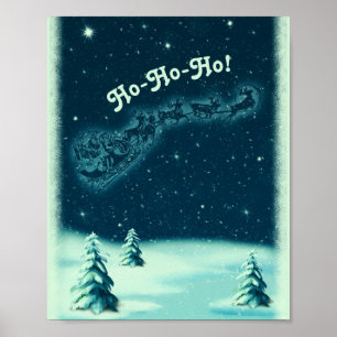 Poster Natais vintages Papais noeis Sleigh Winter Cena