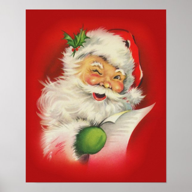 Poster Natais vintages Santa Claus (Frente)
