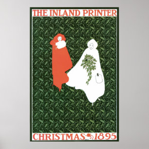 Pôster Natal 1895 de Nouveau da arte do vintage
